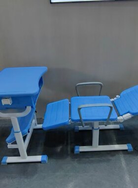新款学生午休课桌椅中小学校躺睡课桌椅可侧翻式升降躺平学习桌椅