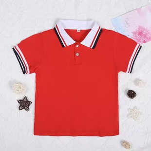 幼儿园老师园服中学套装 短袖 广西红色校服小学生统一年级校服夏季
