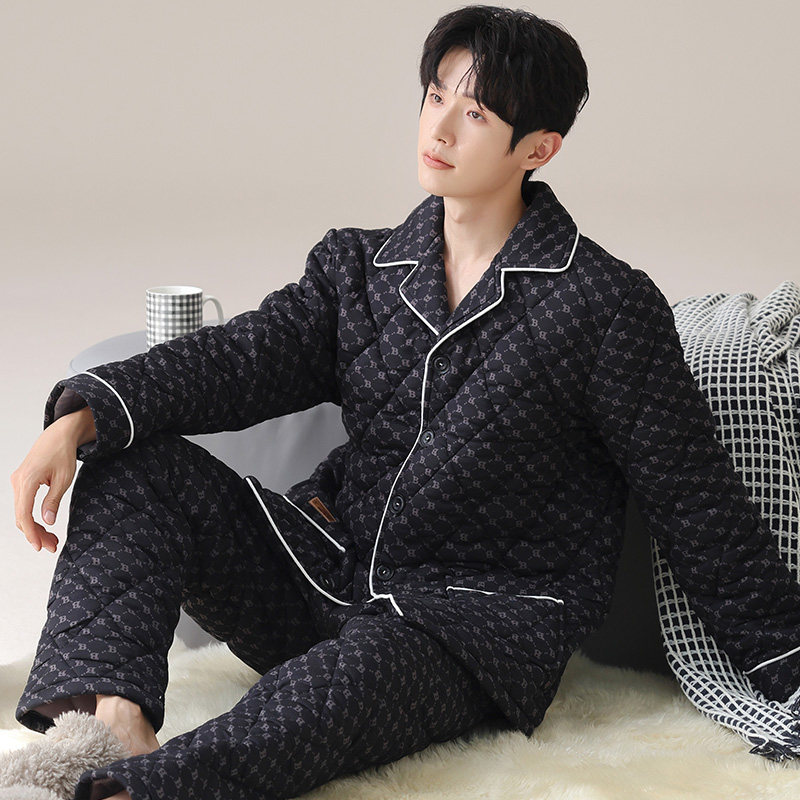 睡衣男款冬季三层夹棉2025新款冬天男士加绒加厚家居服套装可外穿,女士内衣/男士内衣/家居服,睡衣/家居服套装,淘宝优惠券,粉丝福利购,淘宝优惠卷