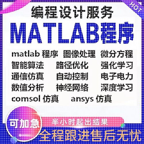 Matlab代编程序python深度机器学习神经网络图像处理通信仿真算法