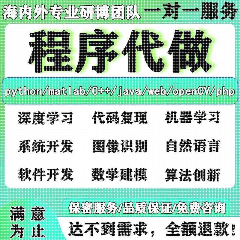 python代编程matlab算法代码定制深度学习javaC#C++程序代写C语言