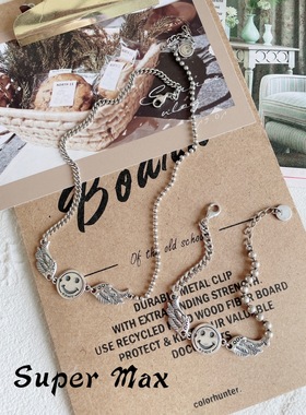 东大门纯银天使翅膀百搭风锁骨链