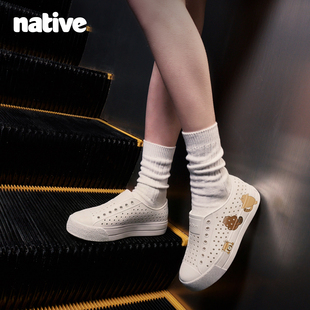 【native官方正品】jeffersonhi2.0印花款厚底增高洞洞鞋女沙滩鞋