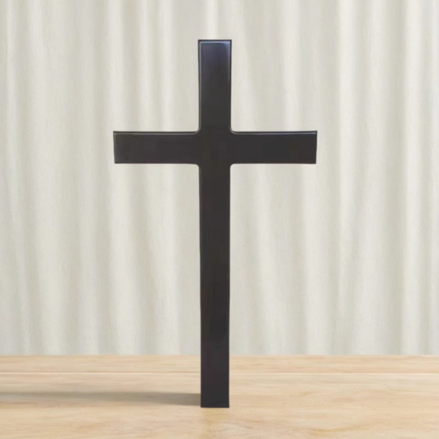 黑色实木十字架壁挂教堂装饰摆件木头十字圣架墙饰挂墙表演道具
