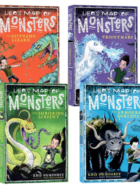 现货利奥的怪物地图4册套装英文原版小说 Leo's Map of Monsters喷火蜥蜴/甲龙狮子/噩梦/神蛇中小学生课外英语阅读章节桥梁书平装