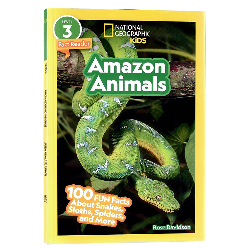 亚马逊的动物英文原版 National Geographic Kids Level3:Amazon Animals 国家地理分级阅读儿童课外阅读动物科普百科读物 平装