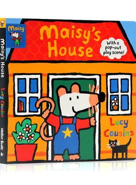 预售 小鼠波波的家立体场景游戏书 Maisy's House英文原版绘本 亲子互动操作纸板书 with a pop-out play scene 作者Lucy Cousins