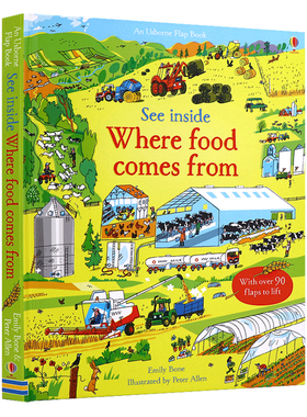 Usborne看里面系列之食物从哪里来 英文原版绘本See Inside Where Food Comes From儿童百科翻翻书童书英语启蒙早教纸板书