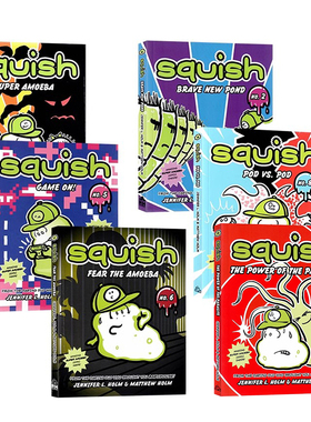 变形虫6册英文原版漫画 Squish 纽约时报畅销书纽伯瑞奖作者Jennifer L. Holm儿童校园冒险桥梁章节书英语课外阅读进口原版书籍