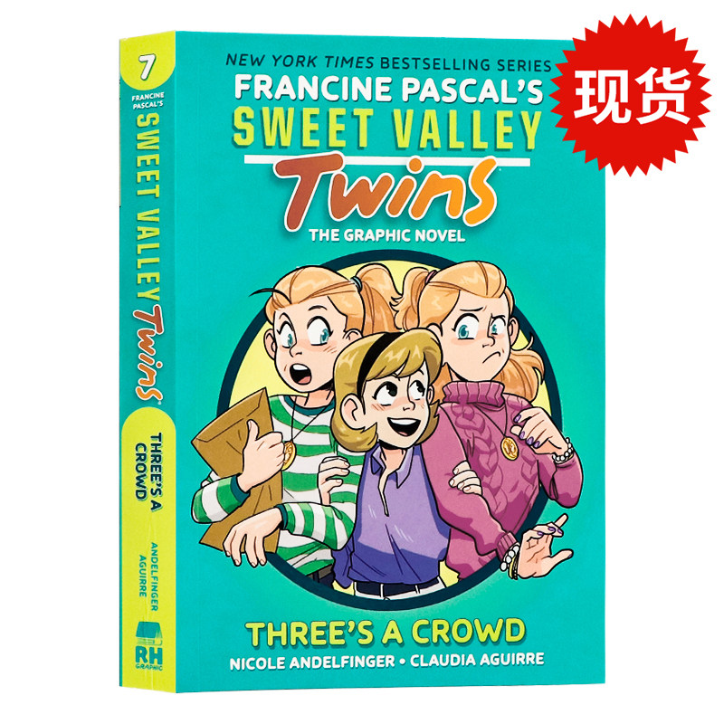 预售甜蜜谷双胞胎 三人行太挤啦 英文原版漫画 Sweet Valley Twins #7 Three's a Crowd 儿童校园成长故事英语课外阅读全彩漫画书