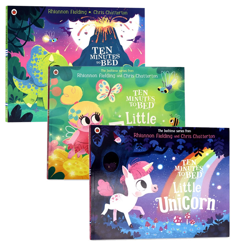睡前十分钟故事3册 英文原版绘本Ten Minutes to Bed Little Unicorns Dinosaur小独角兽的恐龙/小独角兽/小仙女 英语启蒙早教读物