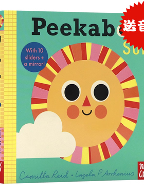 Nosy Crow躲猫猫系列 太阳篇 英文原版绘本 Peekaboo Sun 幼儿童机关操作游戏纸板翻翻书 边玩边学英语启蒙读物 0-3岁附镜子