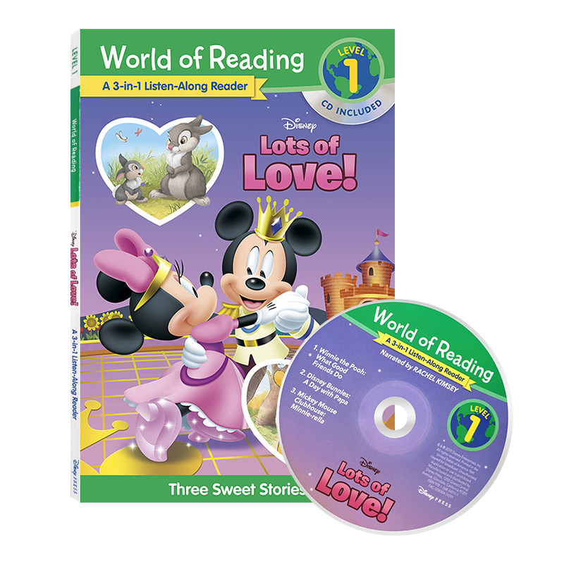 爱的故事3合1 附cd 英文原版 world of reading disneys lots of