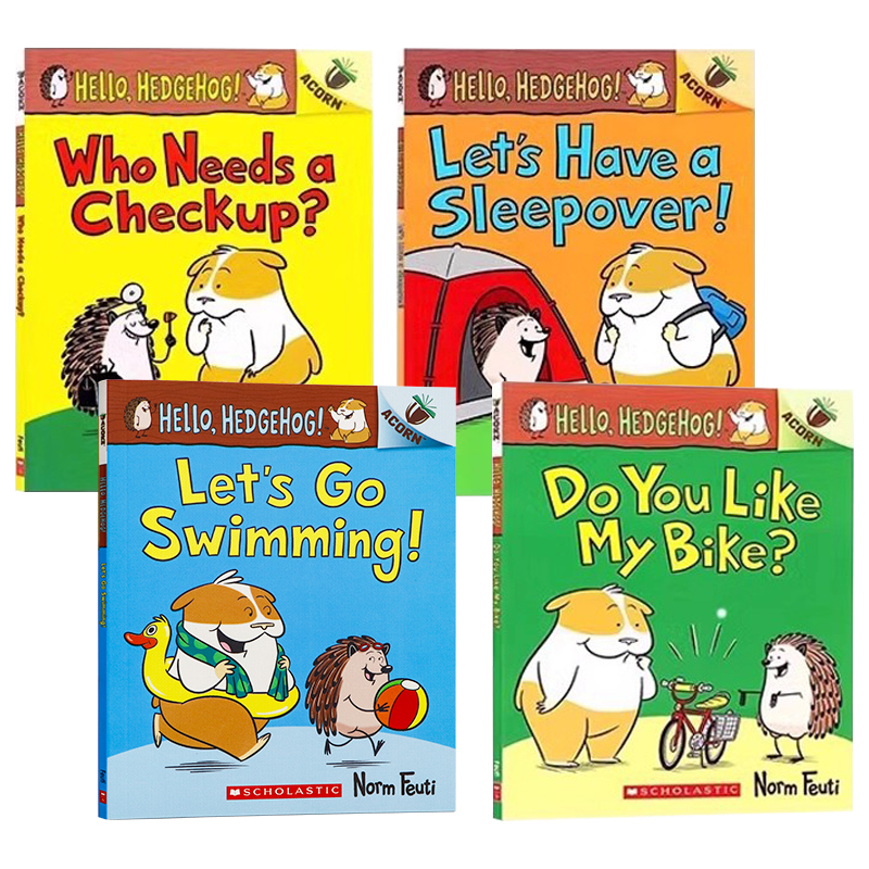 你好刺猬漫画书4册英文原版绘本