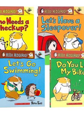 你好刺猬漫画书4册 英文原版绘本 Hello, Hedgehog4册 学乐橡果系列 英文桥梁书 儿童英语启蒙绘本故事书 情商管理 学乐出版