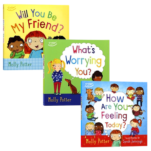 Molly Potter情绪管理绘本3册英文原版 Molly Potter what's worrying you will you be my friend 儿童人际交往情商管理课外读物