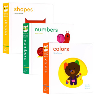 shapes形状 Deneux Think 启蒙艺术Xavier 绘本纸板书触摸书 英文原版 Colors颜色 Numbers数字 Learn3册 Touch 小手摸摸全知道