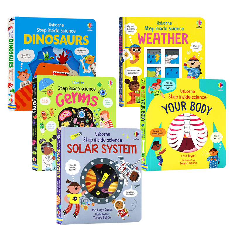 Usborne出品 走进科学系列 英文原版绘本 Step Inside Science 学龄前幼儿童科普认知识类精装英语读物早教启蒙洞洞纸板翻翻书