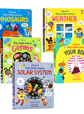 Usborne出品 走进科学系列 英文原版绘本 Step Inside Science 学龄前幼儿童科普认知识类精装英语读物早教启蒙洞洞纸板翻翻书
