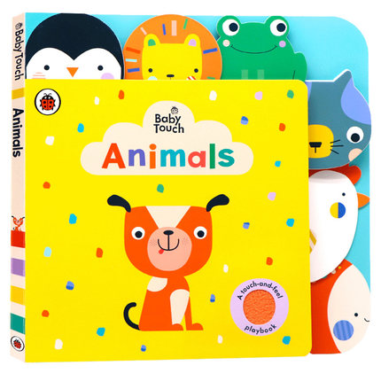 小瓢虫触摸书动物认知错层书 英文原版 Baby Touch Animals  1-3岁宝宝多元认知开拓思维锻炼手指 Ladybird出版大开纸板撕不烂