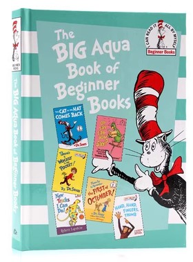 苏斯博士系列6合1精装故事书英文原版绘本 The Big Aqua Book of Beginner Books 初学者绿色大书儿童早教英语启蒙图画Dr Seuss