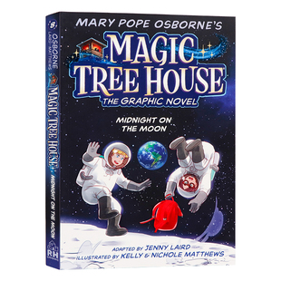 Moon 神奇树屋漫画版 现货 Graphic 儿童全彩冒险桥梁章节漫画故事平装 午夜月球英文原版 畅销经典 Midnight Novel the