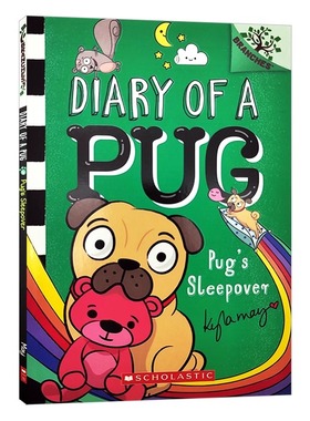 哈巴狗日记6 英文原版 Diary of A Pug Pug's Sleepover 学乐大树系列Branches 英语全彩桥梁章节书图画故事书 Scholastic