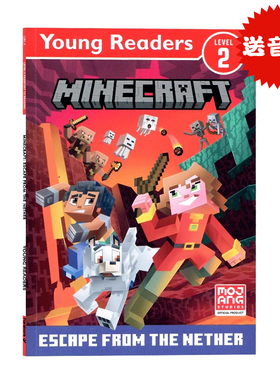 我的世界分级读物2级 逃离幽冥 英文原版 Minecraft Young Readers Level 2 Escape from the Nether 儿童英语冒险游戏故事书