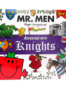 英文原版绘本 Mr. Men Adventure with Knights 奇先生妙小姐系列 骑士历险记 平装大开图画书 儿童英语启蒙绘本 动画片