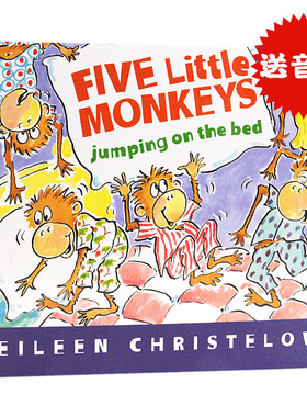 现货 五只猴子英文原版绘本 Five Little Monkeys Jumping on the bed 五只小猴子在床上跳 儿童英语读本廖彩杏书单进口正版送音频