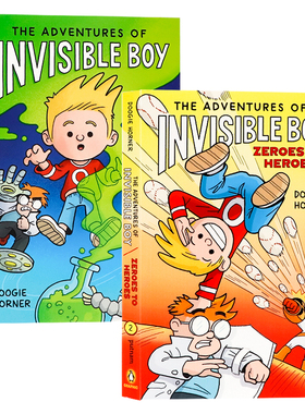 隐形男孩历险记2册 英文原版漫画 The Adventures of Invisible Boy  A Graphic Novel 青少年超级英雄冒险故事桥梁书 趣味读物