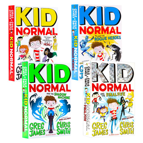 麻瓜小子系列4册全套英文原版 Kid Normal 超级英雄 麻瓜小孩 儿童文学小说 青少年读物 英语阅读提升中小学生英语课外阅读 插图