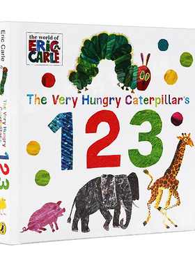 好饿的毛毛虫数字123 英文原版绘本 The Very Hungry Caterpillar’s 123 好饿的毛毛虫认知系列 数数书 纸板书 Eric Carle