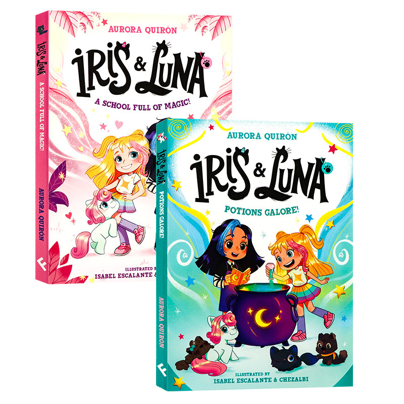 艾瑞斯和露娜2册套装英文原版 Iris and Luna 奇幻魔法冒险桥梁书小学生英语课外读物友谊与成长主题全彩插图进口章节书 平装