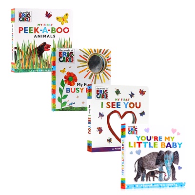 艾瑞卡尔 我的第一本忙碌书 猫猫动物纸板书 英文原版 My First Busy Book Peek-a-Boo Animals 纸版撕不烂触摸认知书 Eric Carle