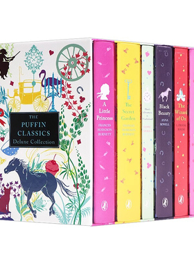 儿童文学经典豪华套装6册 英文原版 The Puffin Classics Deluxe Collection 小公主秘密花园爱丽丝梦游仙境绿山墙的安妮