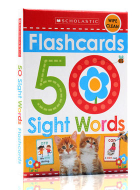 学乐小小读者系列Flashcards 50 Sight Words 英文原版 25张字卡 50个高频词Scholastic Early Learners 幼儿启蒙早教认知