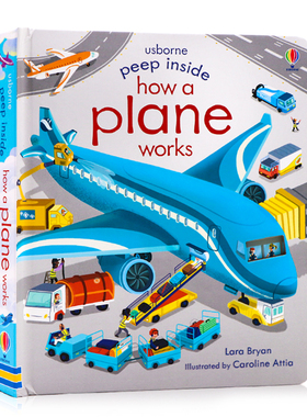 飞机的工作原理Usbrone偷偷看里面揭秘系列Peep Inside How A Plane Works英文原版进口图书飞机科普翻翻书英语绘本洞洞纸板书