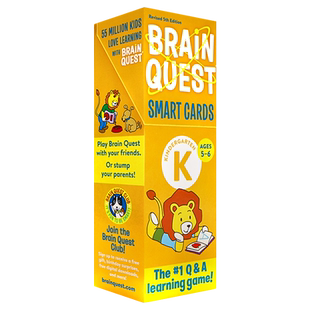 大脑任务智力开发卡片书幼儿园阶段 英文原版 Brain Quest Kindergarten Smart Cards 5-6岁美国学前全科练习获奖系列新版盒装