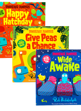 小小恐龙系列3册 Dinosaur Juniors 英文原版绘本Happy Hatchday/Wide Awake儿童英语启蒙认知亲子图画故事书平装大开Rob Biddulph