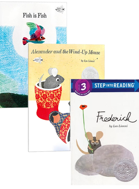 李欧李奥尼 英文原版绘本 Leo Lionni 3册 Frederick Fish is Fish Alexander and the Wind-Up Mouse 鱼就是鱼亚历山大和发条老鼠