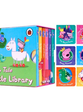 小猪佩奇童话小小图书馆6册 纸板书盒装英文原版绘本 Peppa Pig Fairy Tale Little Library 粉红猪小妹手掌书英语启蒙认知图画书