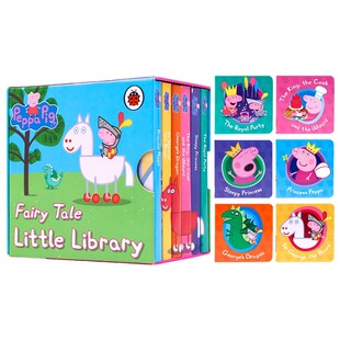 Fairy 粉红猪小妹手掌书英语启蒙认知图画书 英文原版 Library Little Tale Pig Peppa 绘本 纸板书盒装 小猪佩奇童话小小图书馆6册