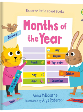 Usborne 一年中的每个月 英文原版绘本 Little Board Books Months of the Year 尤斯伯恩亲子幼儿童睡前共读英语启蒙纸板书