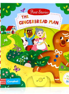 First Stories系列 姜饼人 机关操作书 英文原版绘本 The Gingerbread Man 小姜人经典童话故事 低幼启蒙机关操作纸板busy姊妹篇