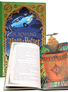 哈利波特与密室 Harry Potter and the Chamber of Secrets 英文原版小说J.K.罗琳 MinaLima工作室儿童科幻精装彩绘立体互动书