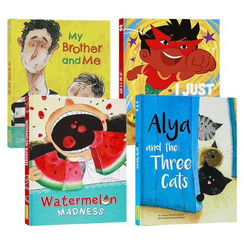 成长系列绘本4册 英文原版 Watermelon Madness My Brother and Me I Just Want to Be Super哄睡书进口英语原版书籍 精装大开