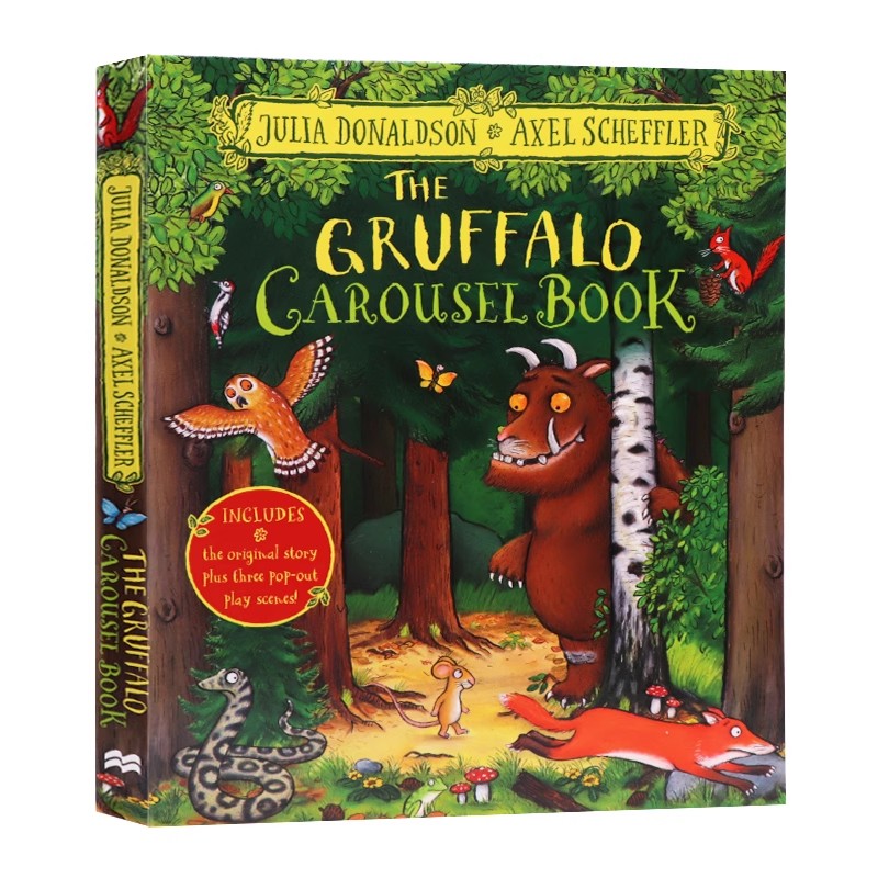 咕噜牛旋转立体书 英文原版 The Gruffalo Carousel Book 朱莉娅·唐纳森 绘本精装  蓝思 (Lexile) 阅读分级 AD510L 书籍/杂志/报纸 儿童读物原版书 原图主图