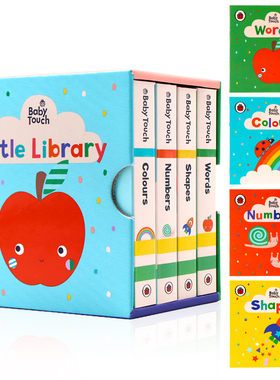 预售Baby Touch Little Library 小瓢虫宝宝触摸书 小小图书馆4册纸板书英文原版绘本儿童颜色数字形状单词启蒙认知 ladybird出品