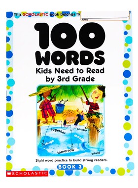 三年级一百个词汇 英文原版 100 Words Kids Need to Read by 3rd Grade 学乐Scholastic English sight word小学生英语词汇练习册